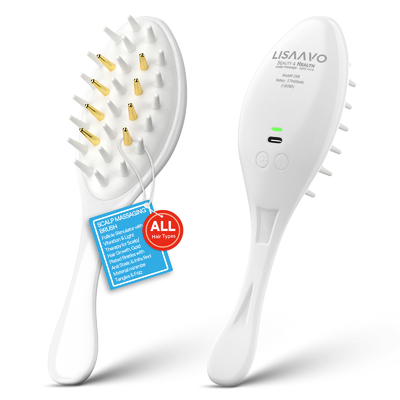 comprare 1.8W EMS spazzola elettrica per capelli 450nm Spazzola per capelli con terapia di luce blu fabbricazione online