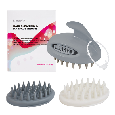 comprar Cepillo de extirpación del cuero cabelludo gris intercambiable con 3 niveles de dureza Fabricación en línea