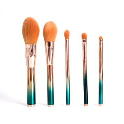 acheter 5 pièces de pinceau de maquillage professionnel avec poignée d'aluminium et brosses en nylon à haute densité pour application sur tout le visage fabrication en ligne