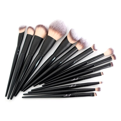 buy 14Pcs Minimalist Solid Wood Handle Makeup Brush Set with Reinforced Aluminum Tube and Ultra-Soft Nylon Bristles online manufacture