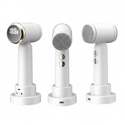 IPX6 Waterproof 360° Rotation Electric Face Brush with Hot & Cold Compress for Advanced Skincare